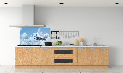 Crédence en verre cuisine Avion dans le ciel