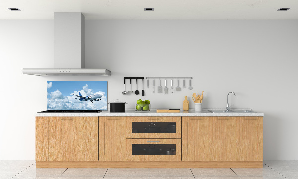 Crédence en verre cuisine Avion dans le ciel