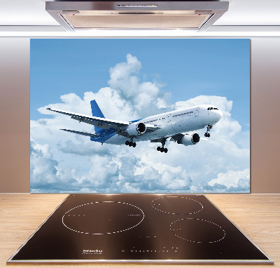 Crédence en verre cuisine Avion dans le ciel