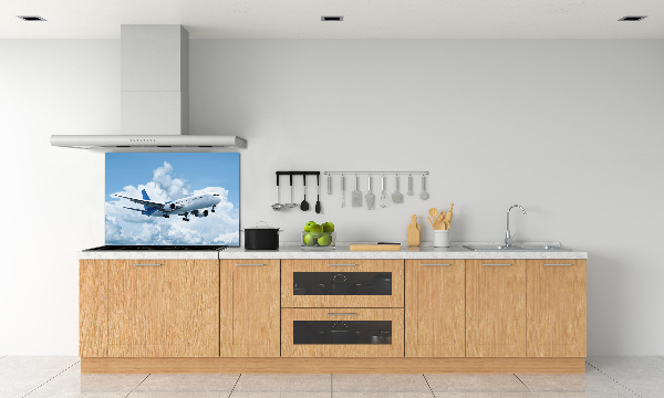 Crédence en verre cuisine Avion dans le ciel
