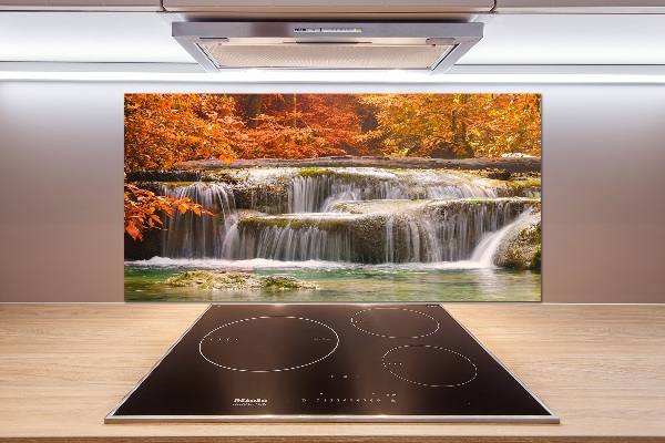 Crédence en verre cuisine Chute d'eau en automne