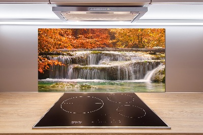 Crédence en verre cuisine Chute d'eau en automne
