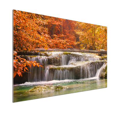 Crédence en verre cuisine Chute d'eau en automne