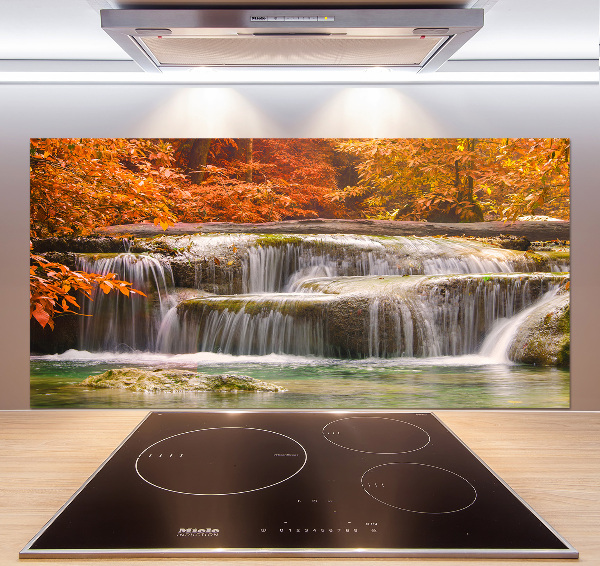 Crédence en verre cuisine Chute d'eau en automne