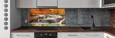 Crédence en verre cuisine Chute d'eau en automne