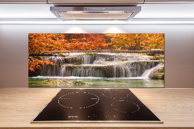 Crédence en verre cuisine Chute d'eau en automne