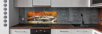 Crédence en verre cuisine Chute d'eau en automne