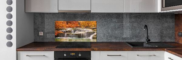 Crédence en verre cuisine Chute d'eau en automne
