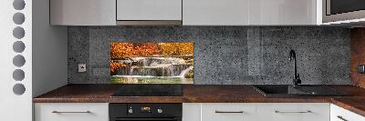 Crédence en verre cuisine Chute d'eau en automne