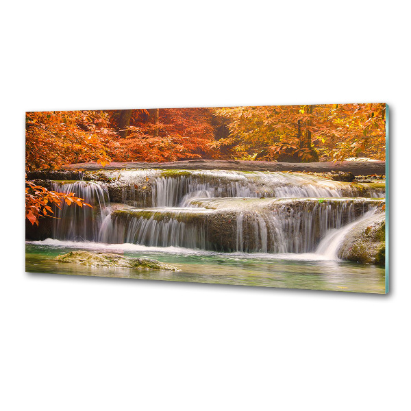 Crédence en verre cuisine Chute d'eau en automne