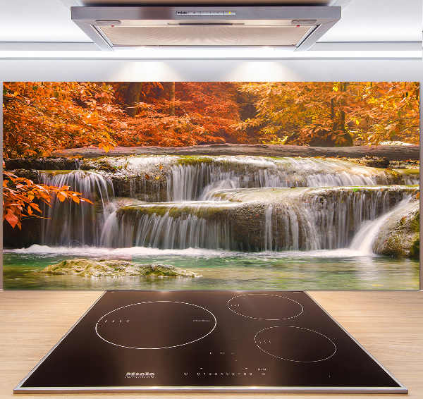 Crédence en verre cuisine Chute d'eau en automne