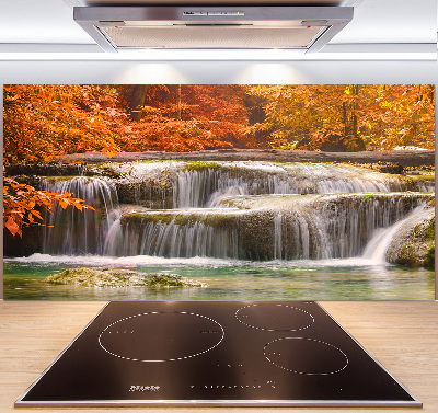 Crédence en verre cuisine Chute d'eau en automne