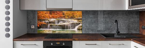 Crédence en verre cuisine Chute d'eau en automne