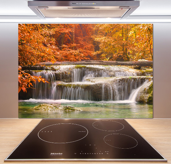 Crédence en verre cuisine Chute d'eau en automne