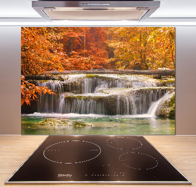 Crédence en verre cuisine Chute d'eau en automne