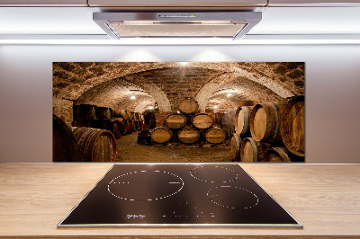 Panneau crédence cuisine Barriques dans un vignoble