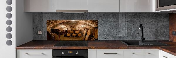 Panneau crédence cuisine Barriques dans un vignoble