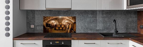 Panneau crédence cuisine Barriques dans un vignoble