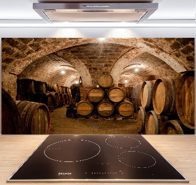 Panneau crédence cuisine Barriques dans un vignoble
