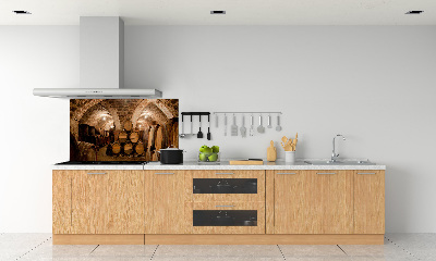 Panneau crédence cuisine Barriques dans un vignoble