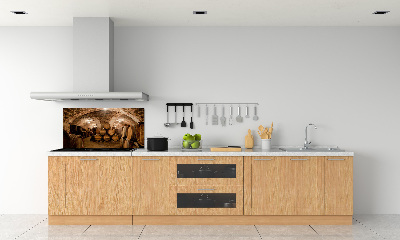 Panneau crédence cuisine Barriques dans un vignoble