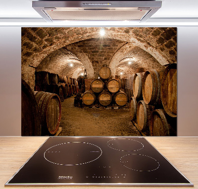 Panneau crédence cuisine Barriques dans un vignoble