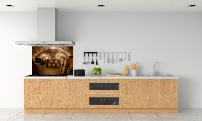 Panneau crédence cuisine Barriques dans un vignoble