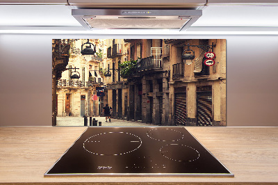 Crédence en verre trempé Les rues de Barcelone