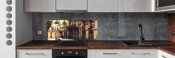 Crédence en verre trempé Les rues de Barcelone