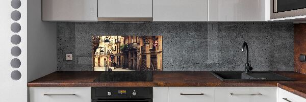 Crédence en verre trempé Les rues de Barcelone