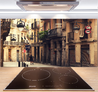 Crédence en verre trempé Les rues de Barcelone