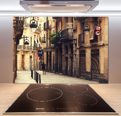 Crédence en verre trempé Les rues de Barcelone