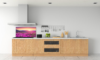 Crédence cuisine en verre trempé Collines roses