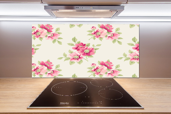 Crédence en verre cuisine Motif floral