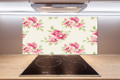 Crédence en verre cuisine Motif floral