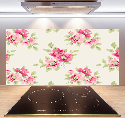 Crédence en verre cuisine Motif floral
