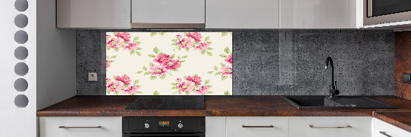 Crédence en verre cuisine Motif floral