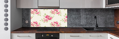 Crédence en verre cuisine Motif floral