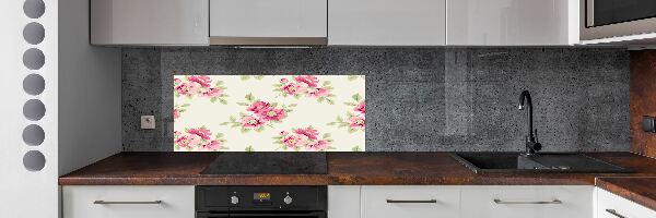 Crédence en verre cuisine Motif floral