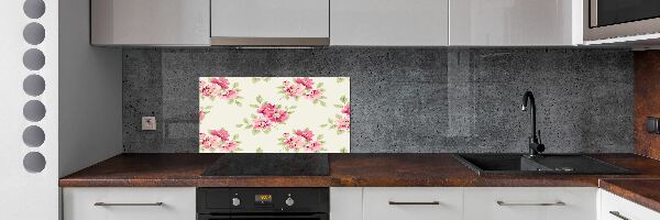 Crédence en verre cuisine Motif floral