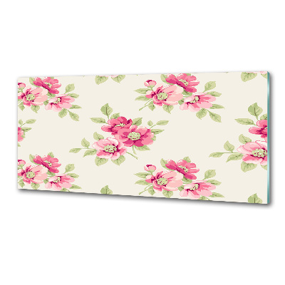 Crédence en verre cuisine Motif floral