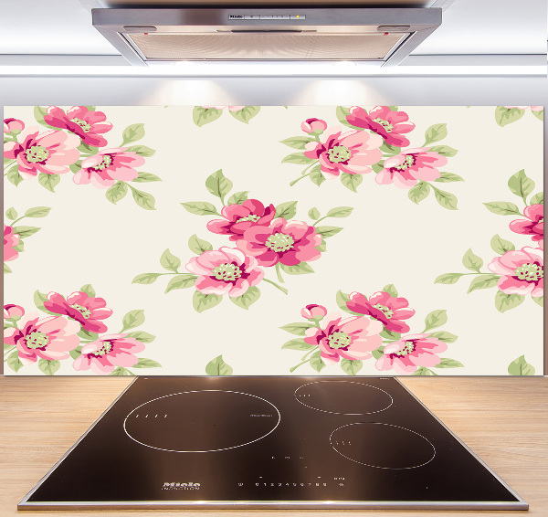 Crédence en verre cuisine Motif floral