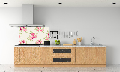 Crédence en verre cuisine Motif floral