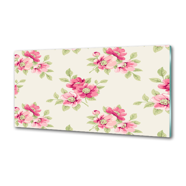 Crédence en verre cuisine Motif floral