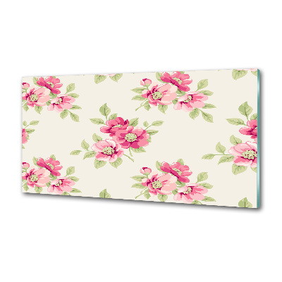 Crédence en verre cuisine Motif floral
