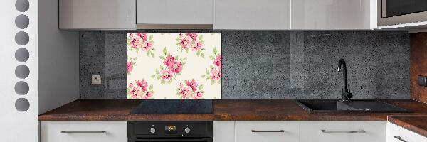 Crédence en verre cuisine Motif floral