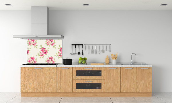 Crédence en verre cuisine Motif floral