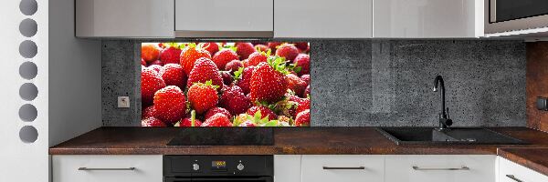 Crédence en verre avec motif Fraises