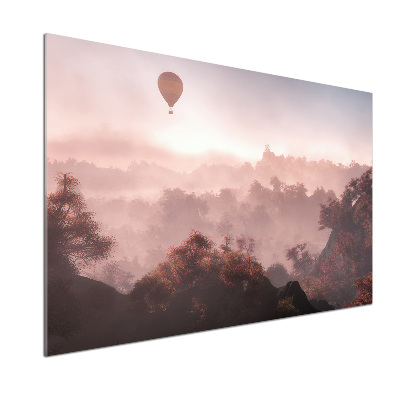 Panneau crédence cuisine Ballon au-dessus de la forêt