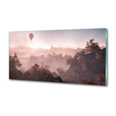 Panneau crédence cuisine Ballon au-dessus de la forêt